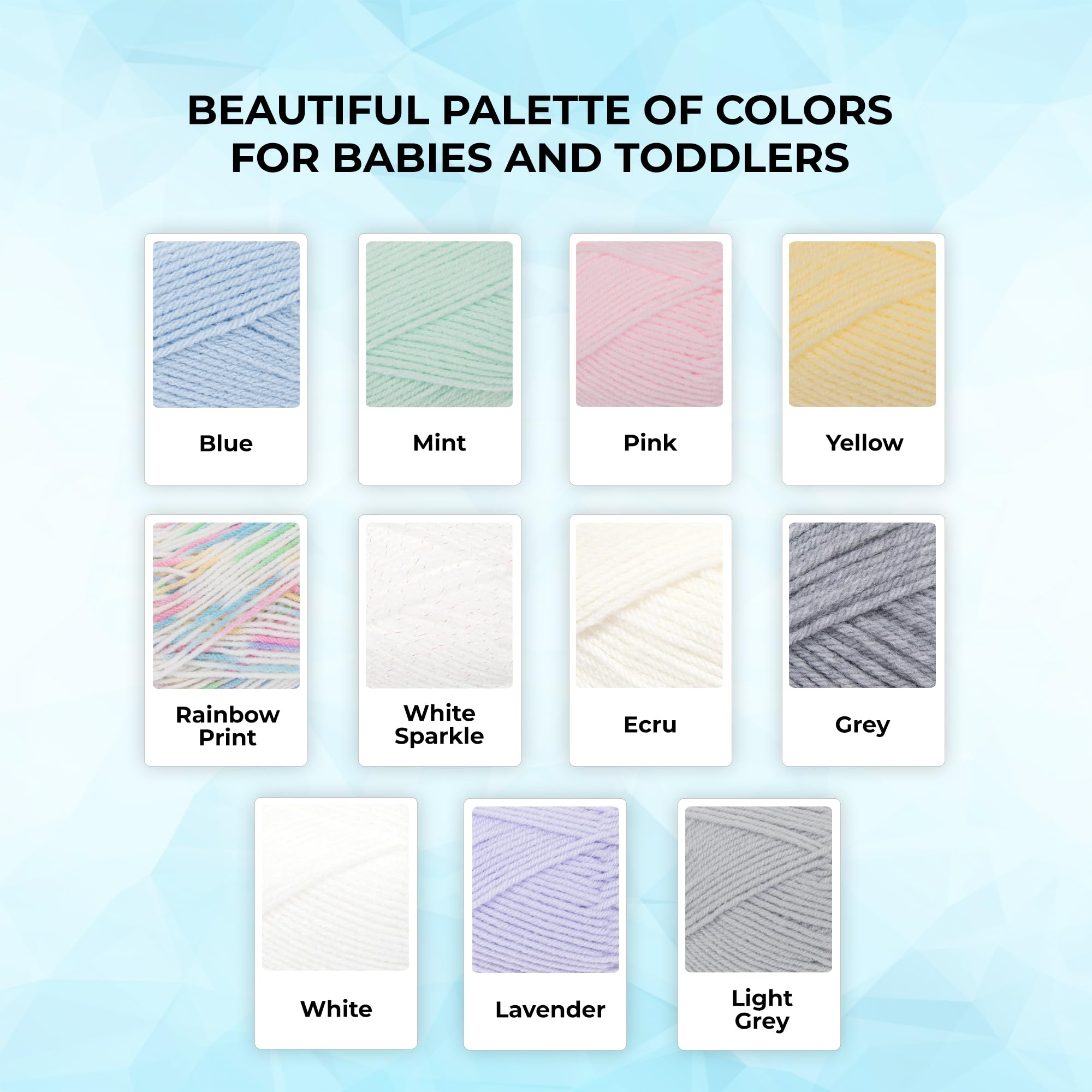 Mary Maxim Baby’s Best Blue Yarn for Crocheting and Knitting, Lightweight Size 2 Yarn for Baby Blankets, Afghans and Clothing, Soft Acrylic Nylon Blend, 171 Yards - 1 Skein - Image 7