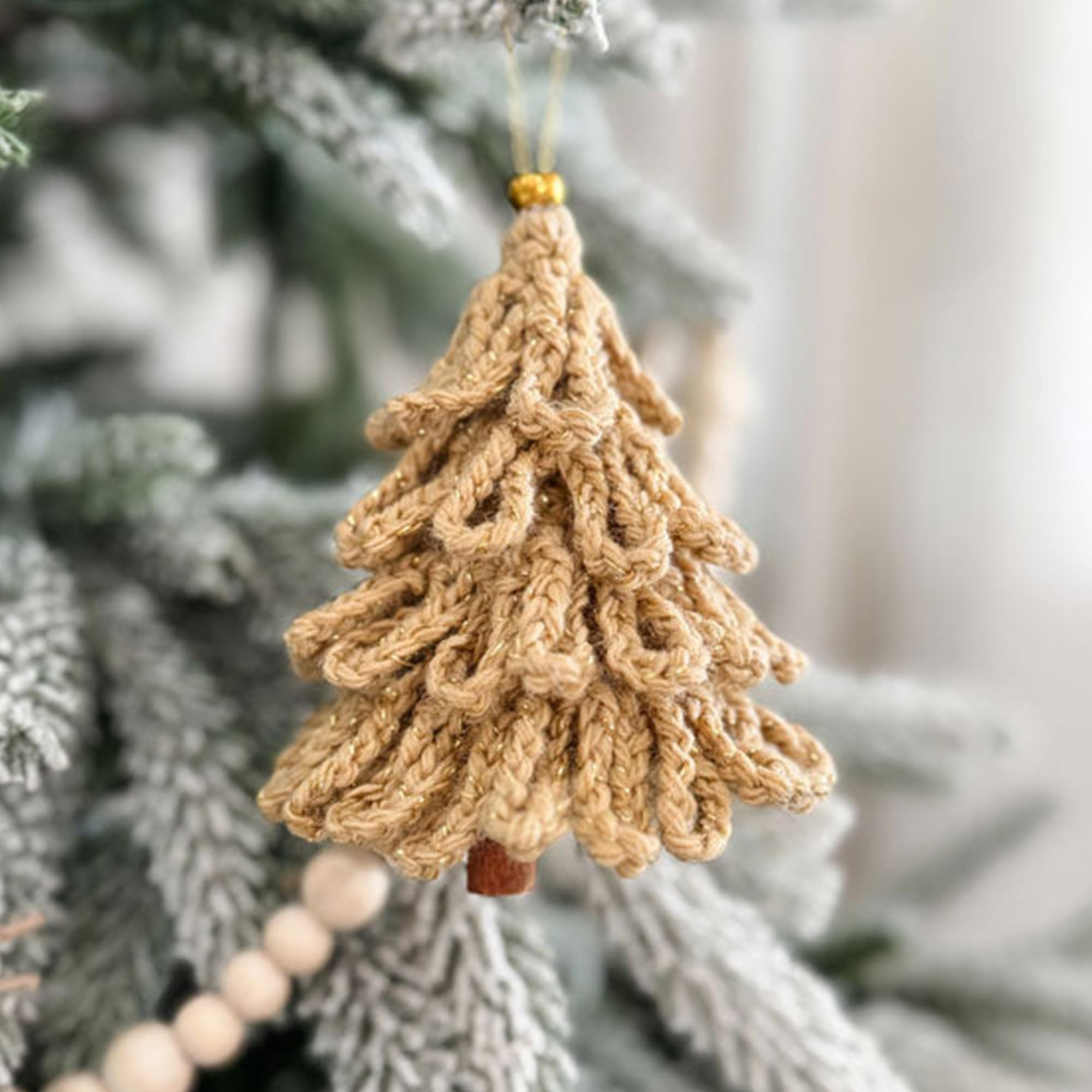 Mary Maxim Christmas Crochet Kit - Mini Loopy Trees Ornaments - Easy Crochet Christmas Tree Kit - Includes Sparkle Yarn and Pattern - Makes 24 Mini Trees - Image 9