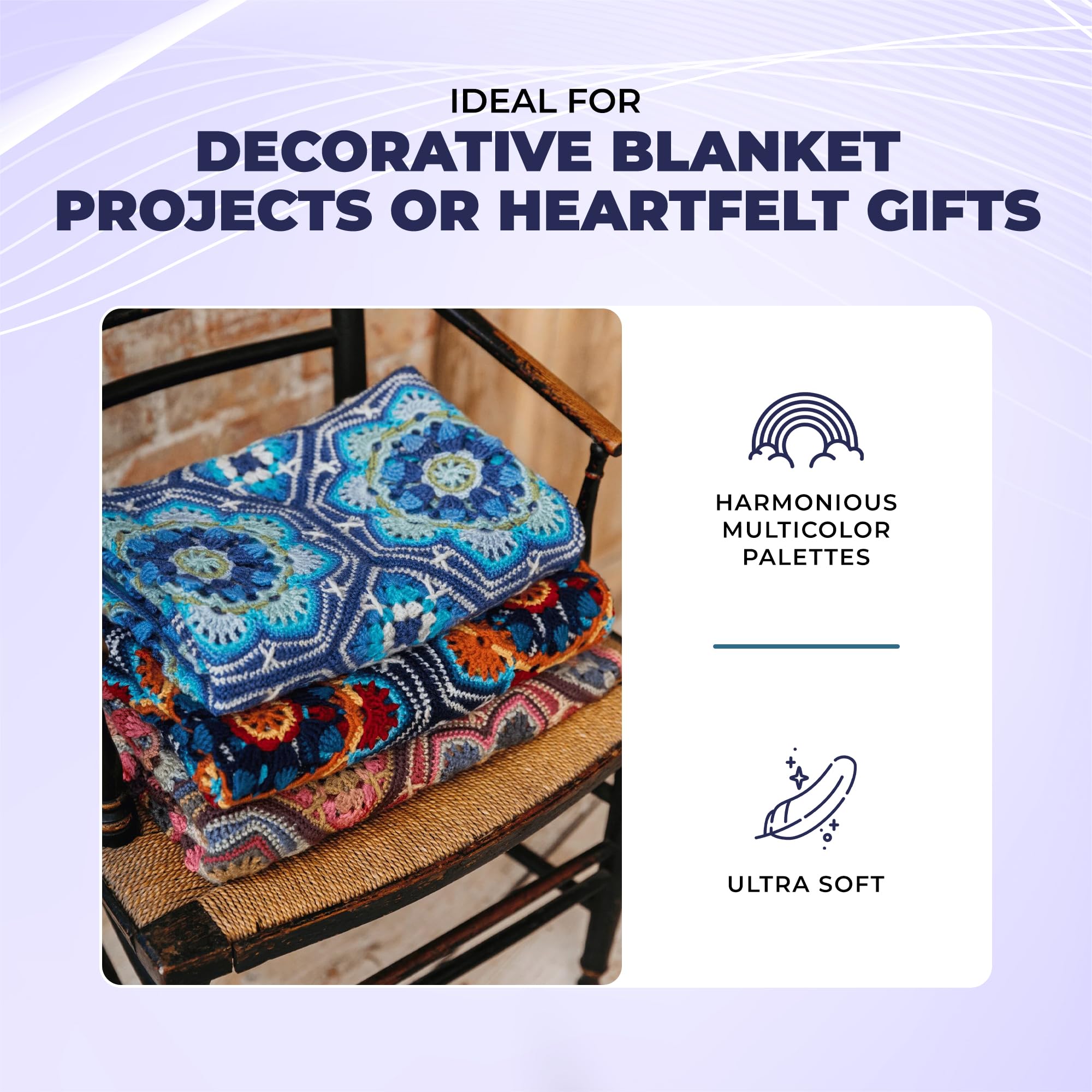 Mary Maxim Crochet Afghan Kits with Premier Everyday DK Yarn, Intermediate Crocheting Kit for Adults, Pattern, Instructions, and Yarn Included, Elegant Afghan Blanket, Persian Tiles - Image 6