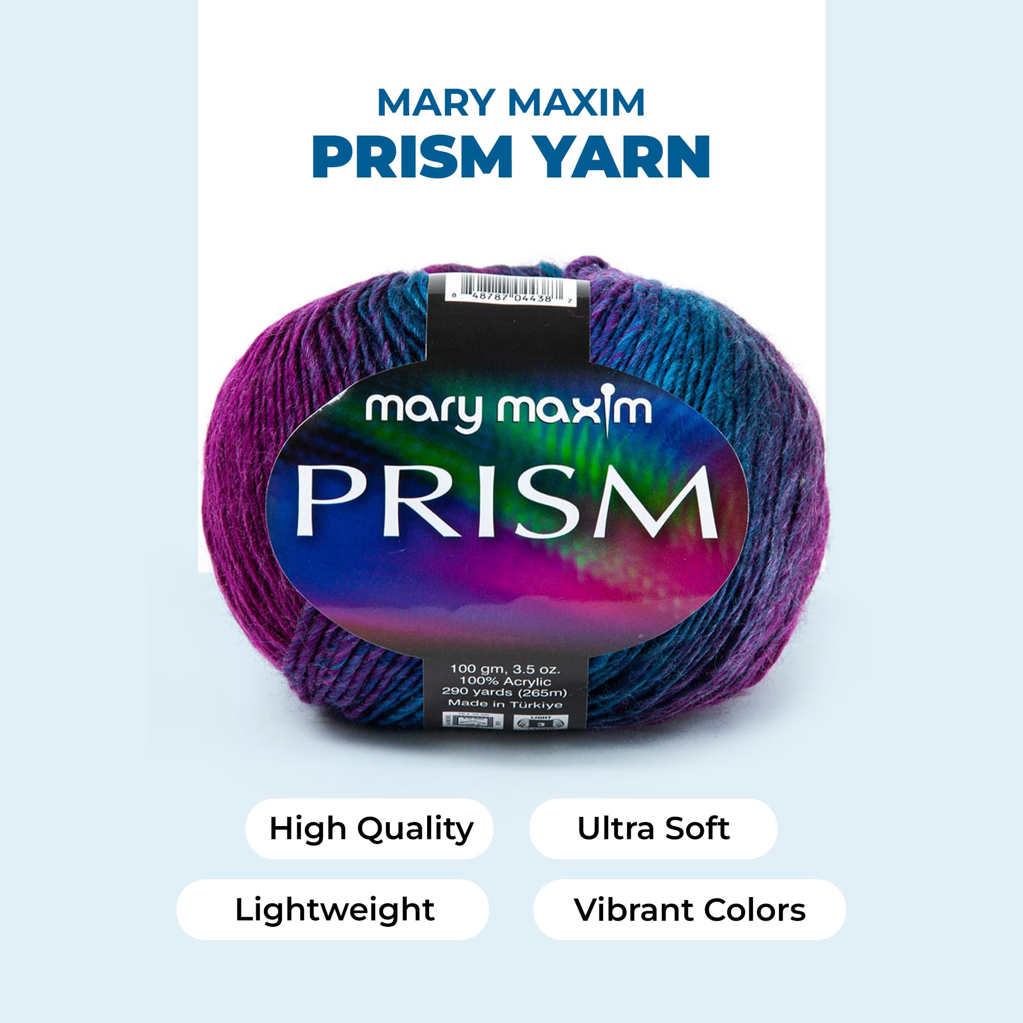 Mary Maxim Prism DK Yarn, Soft Acrylic Variegated Yarn for Crocheting and Knitting, Ideal for Blankets, Sweaters and Baby Projects, 3.5 oz Skein, 290 Yards - Wild Berries - Image 3
