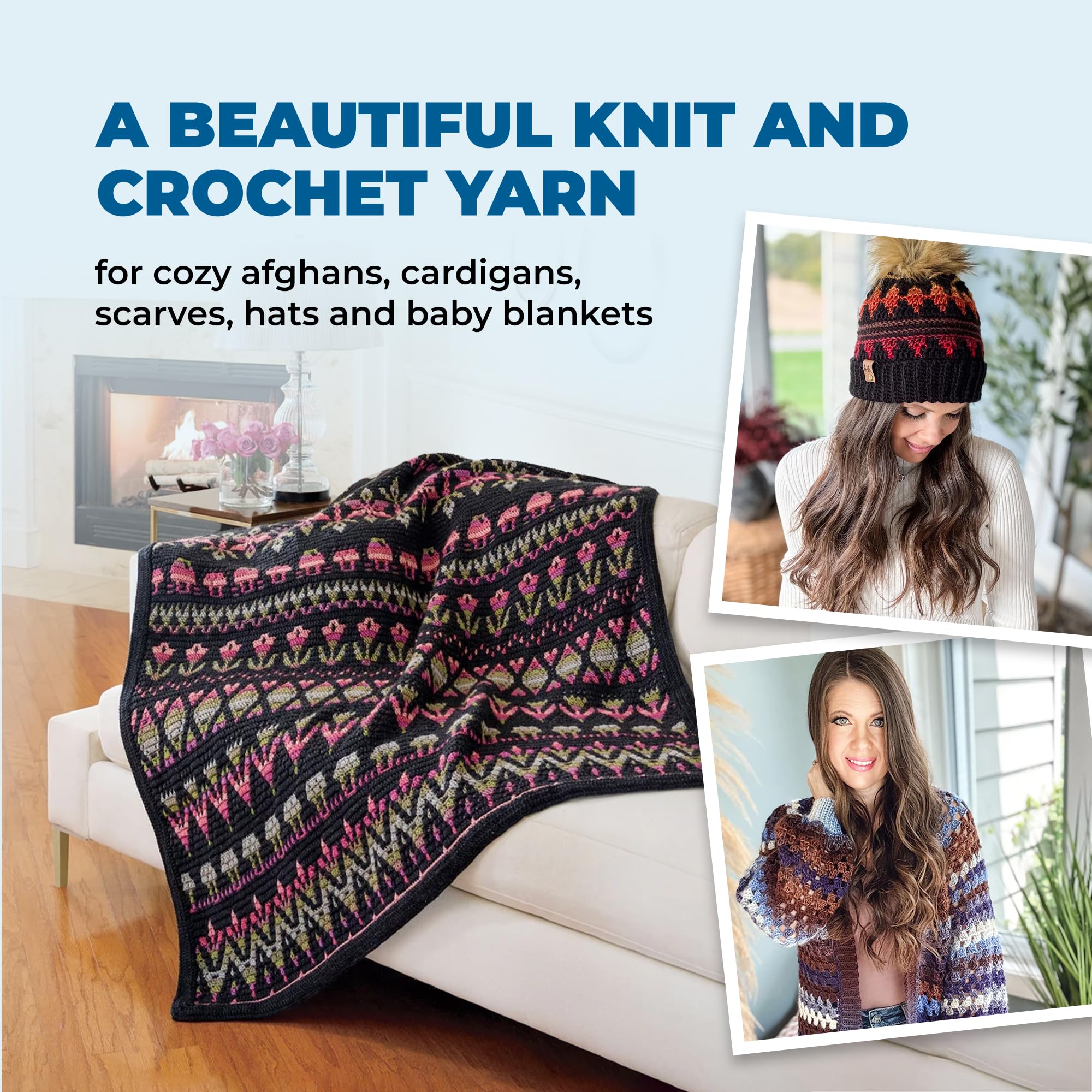 Mary Maxim Prism DK Yarn, Soft Acrylic Variegated Yarn for Crocheting and Knitting, Ideal for Blankets, Sweaters and Baby Projects, 3.5 oz Skein, 290 Yards - Wild Berries - Image 4