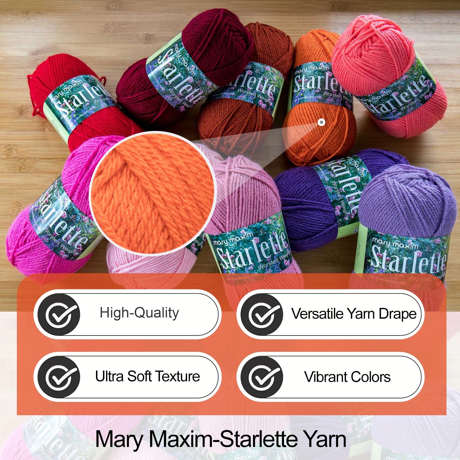 Mary Maxim Starlette, Burnt Orange Yarn for Crocheting and Knitting, Soft Acrylic Yarn for Afghans, Blankets, Clothing and More, 180 Yards - 1 Skein - Image 6