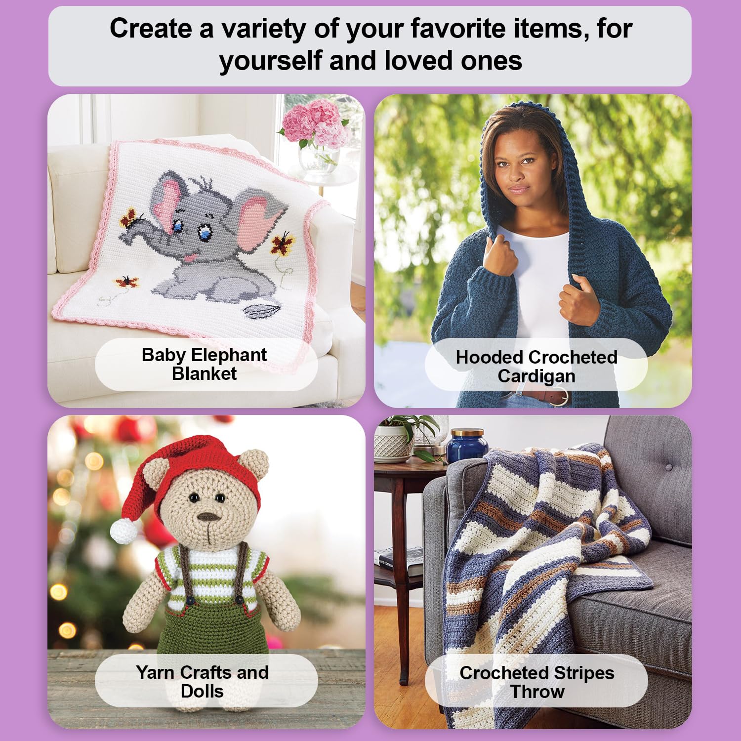 Mary Maxim Starlette, Crochet Yarn, Soft Acrylic Purple Yarn for Afghans, Blankets, Clothing and More, 180 Yards, Amethyst - 1 Skein - Image 3