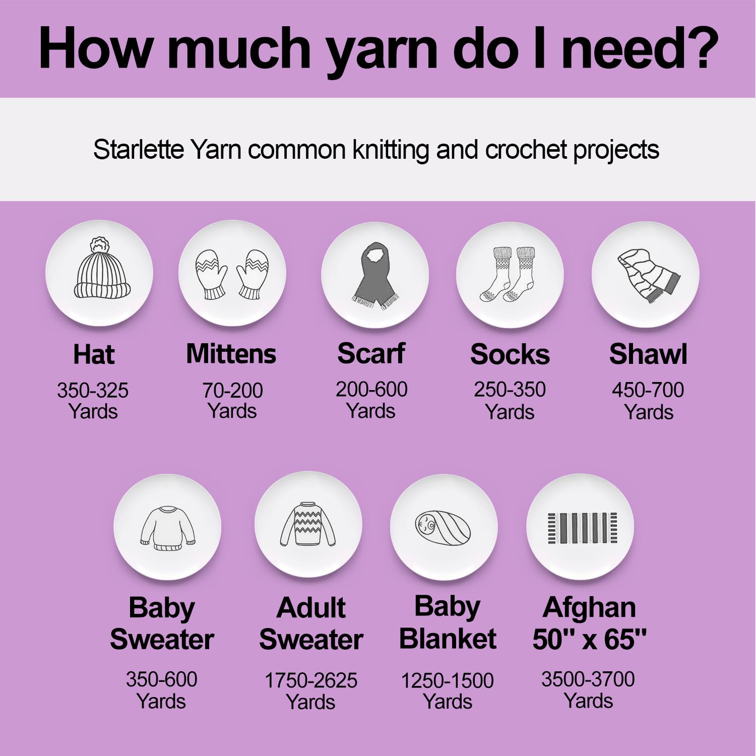 Mary Maxim Starlette, Crochet Yarn, Soft Acrylic Purple Yarn for Afghans, Blankets, Clothing and More, 180 Yards, Amethyst - 1 Skein - Image 5