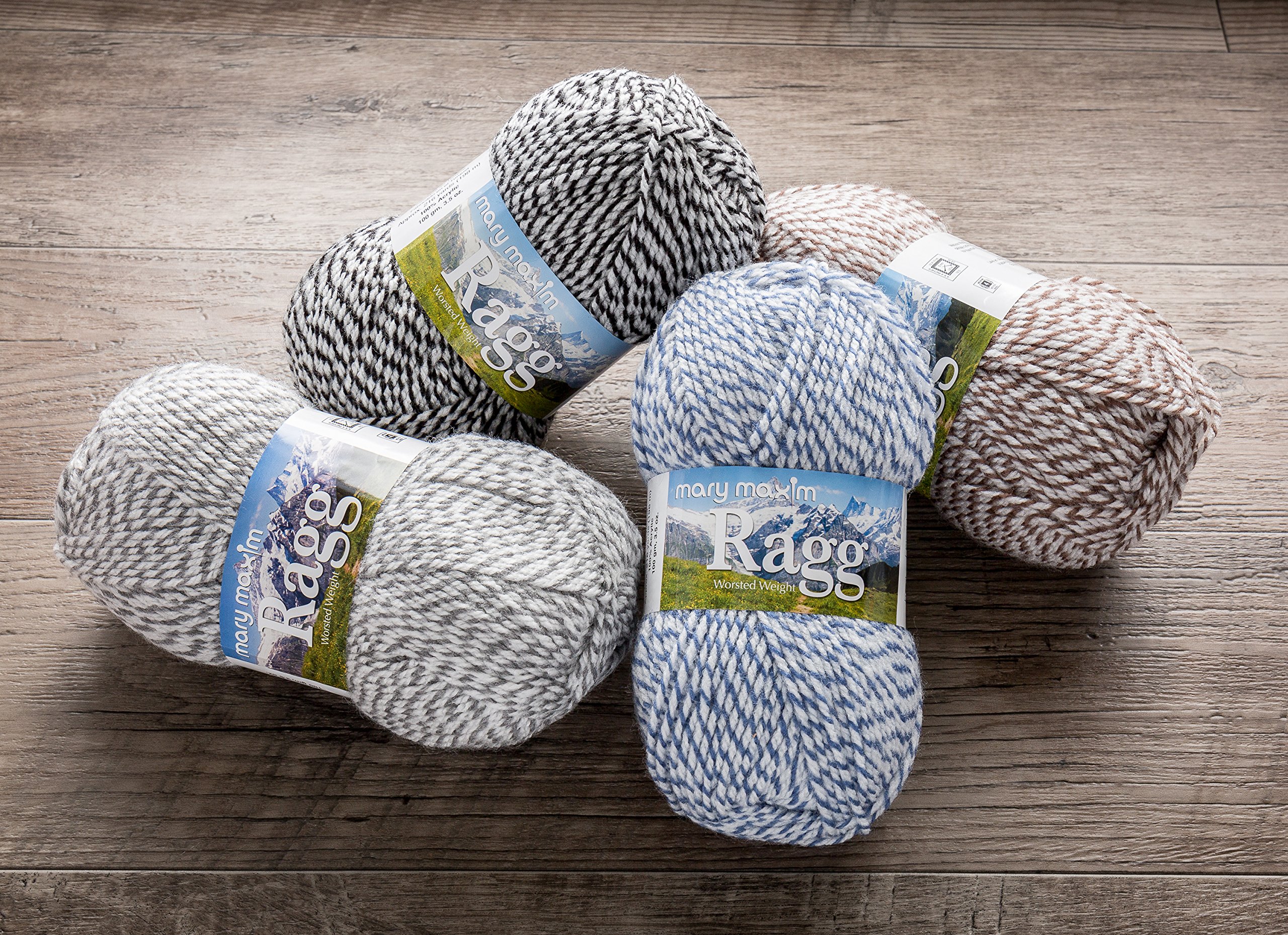 Mary Maxim Starlette Ragg Yarn “Black” | 4 Medium Worsted Weight Yarn for Knit & Crochet Projects | 100% Acrylic | 3 Ply - 216 Yards - Image 6